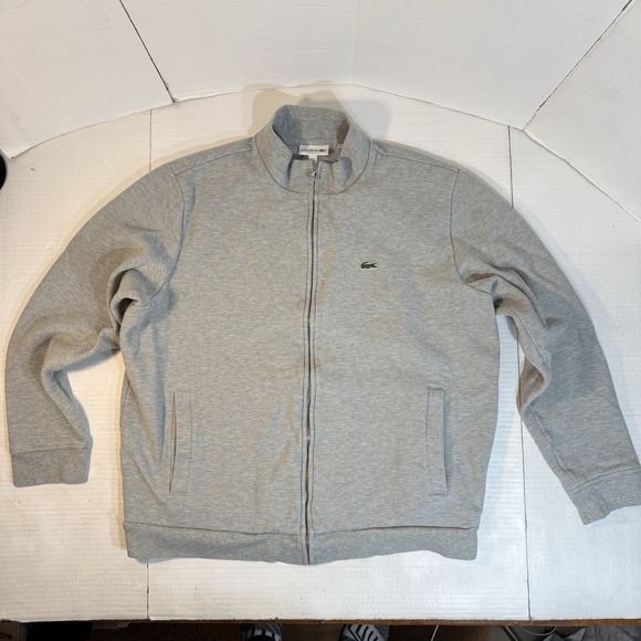 Lacoste Mens XXL Full Zip Alligator Mock Neck Jacket Long Sleeve Sweater Preppy - Picture 1 of 15